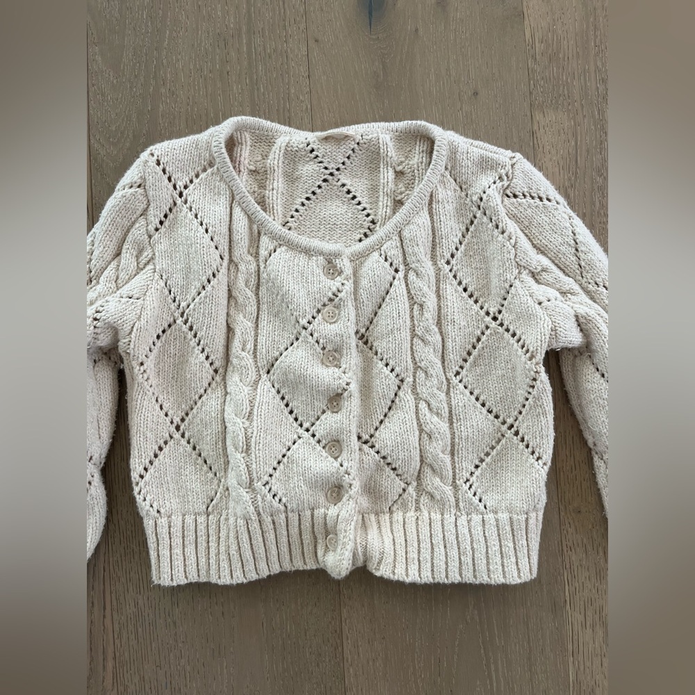 Brandy Melville Cream Knit Cardigan - Picture 2 of 5